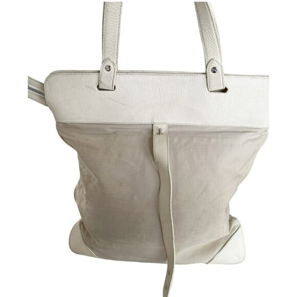 Burberry Cream Canvas Stowell Roll Up Tote Vintage 80s - Picture 3 of 11